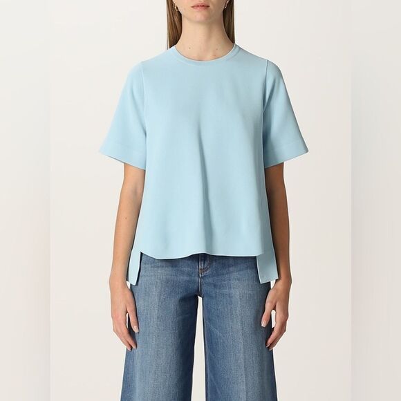 STELLA MCCARTNEY Light Blue  sweater Top with asymmetrical hem Women size 38 ( s - Picture 1 of 14